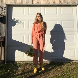 Vintage Peach Set, Top and Bottom Fits size XS-S